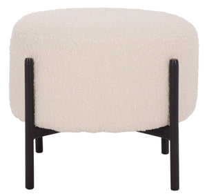 Safavieh Crius Ottoman And Bench Set - Elegant Upholstered Furniture For Stylish Living Room Comfort Creme ,Black Metal,Plywood,Fabric,Foam Ott7507a