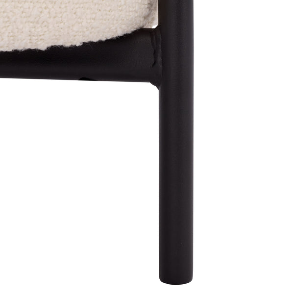 Safavieh Crius Ottoman And Bench Set - Elegant Upholstered Furniture For Stylish Living Room Comfort Creme ,Black Metal,Plywood,Fabric,Foam Ott7507a