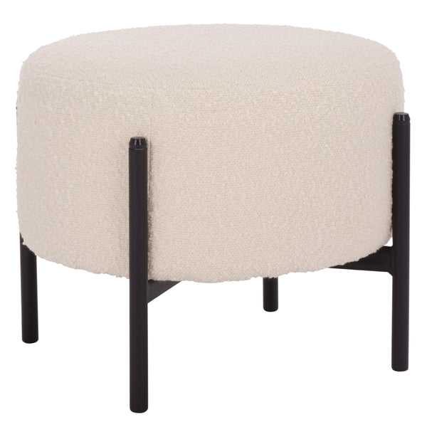 Safavieh Crius Ottoman And Bench Set - Elegant Upholstered Furniture For Stylish Living Room Comfort Creme ,Black Metal,Plywood,Fabric,Foam Ott7507a