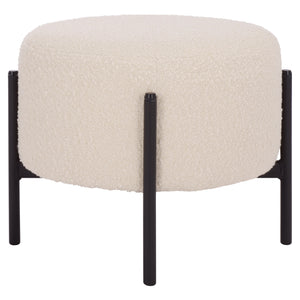 Safavieh Crius Ottoman And Bench Set - Elegant Upholstered Furniture For Stylish Living Room Comfort Creme ,Black Metal,Plywood,Fabric,Foam Ott7507a