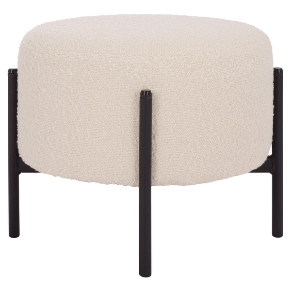 Safavieh Crius Ottoman And Bench Set - Elegant Upholstered Furniture For Stylish Living Room Comfort Creme ,Black Metal,Plywood,Fabric,Foam Ott7507a