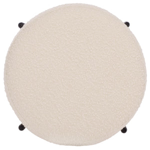 Safavieh Crius Ottoman And Bench Set - Elegant Upholstered Furniture For Stylish Living Room Comfort Creme ,Black Metal,Plywood,Fabric,Foam Ott7507a