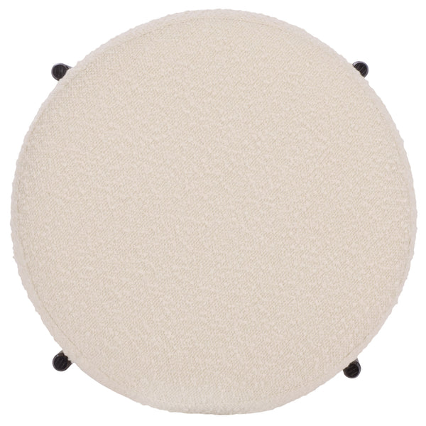 Safavieh Crius Ottoman And Bench Set - Elegant Upholstered Furniture For Stylish Living Room Comfort Creme ,Black Metal,Plywood,Fabric,Foam Ott7507a