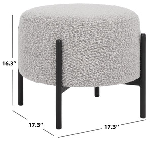 Safavieh Crius Ottoman And Bench Set - Elegant Upholstered Furniture For Stylish Living Room Comfort Light Grey ,Black Metal,Plywood,Fabric,Foam Ott7507b
