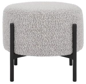 Safavieh Crius Ottoman And Bench Set - Elegant Upholstered Furniture For Stylish Living Room Comfort Light Grey ,Black Metal,Plywood,Fabric,Foam Ott7507b