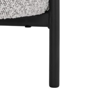 Safavieh Crius Ottoman And Bench Set - Elegant Upholstered Furniture For Stylish Living Room Comfort Light Grey ,Black Metal,Plywood,Fabric,Foam Ott7507b