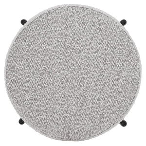 Safavieh Crius Ottoman And Bench Set - Elegant Upholstered Furniture For Stylish Living Room Comfort Light Grey ,Black Metal,Plywood,Fabric,Foam Ott7507b