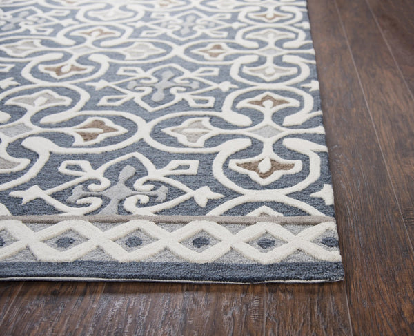 Rizzy Opulent OU574A Hand Tufted Transitional Wool Rug Gray/Natural 9' x 12'