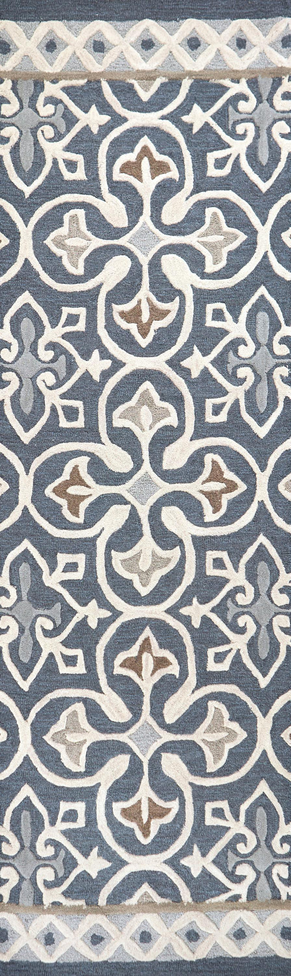 Rizzy Opulent OU574A Hand Tufted Transitional Wool Rug Gray/Natural 2'6" x 8'