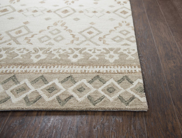 Rizzy Opulent OU934A Hand Tufted Transitional Wool Rug Natural/Beige 9' x 12'