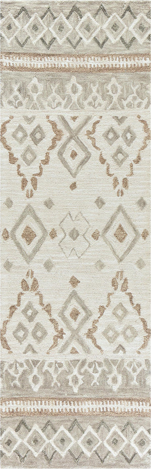 Rizzy Opulent OU934A Hand Tufted Transitional Wool Rug Natural/Beige 2'6" x 8'