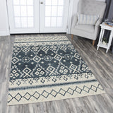 Rizzy Opulent OU936A Hand Tufted Transitional Wool Rug Gray/Dk.Blue 9' x 12'