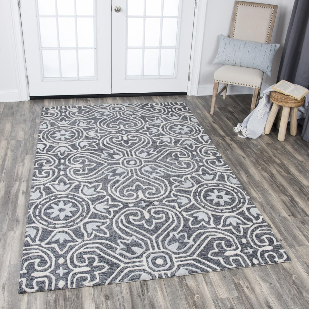 Rizzy Opulent OU957A Hand Tufted Transitional Wool Rug Gray 9' x 12'