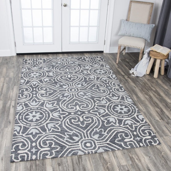Rizzy Opulent OU957A Hand Tufted Transitional Wool Rug Gray 9' x 12'