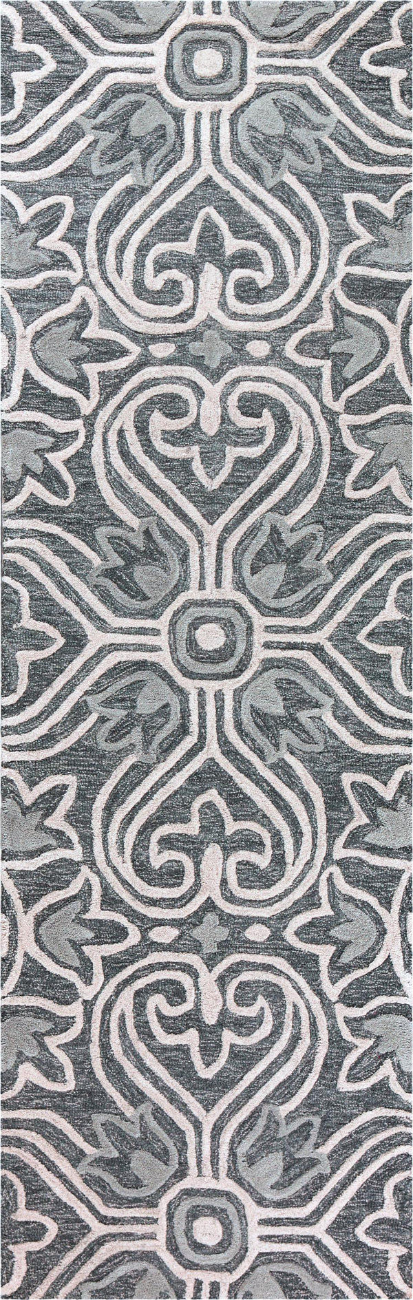 Rizzy Opulent OU957A Hand Tufted Transitional Wool Rug Gray 2'6" x 8'