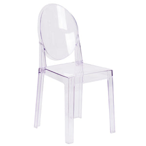 English Elm Revna Ghost Chair - Elegant Oval Back Design in Transparent Crystal for Versatile Dining & Events OW-GHOSTBACK-18-GG