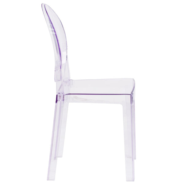 English Elm Revna Ghost Chair - Elegant Oval Back Design in Transparent Crystal for Versatile Dining & Events OW-GHOSTBACK-18-GG