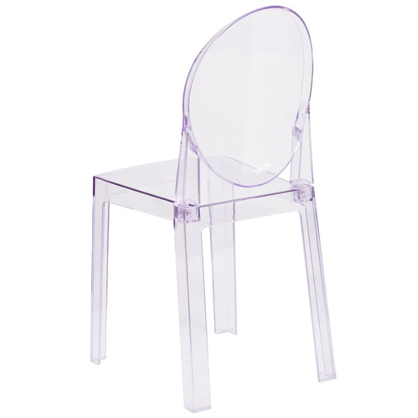 English Elm Revna Ghost Chair - Elegant Oval Back Design in Transparent Crystal for Versatile Dining & Events OW-GHOSTBACK-18-GG