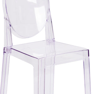 English Elm Revna Ghost Chair - Elegant Oval Back Design in Transparent Crystal for Versatile Dining & Events OW-GHOSTBACK-18-GG