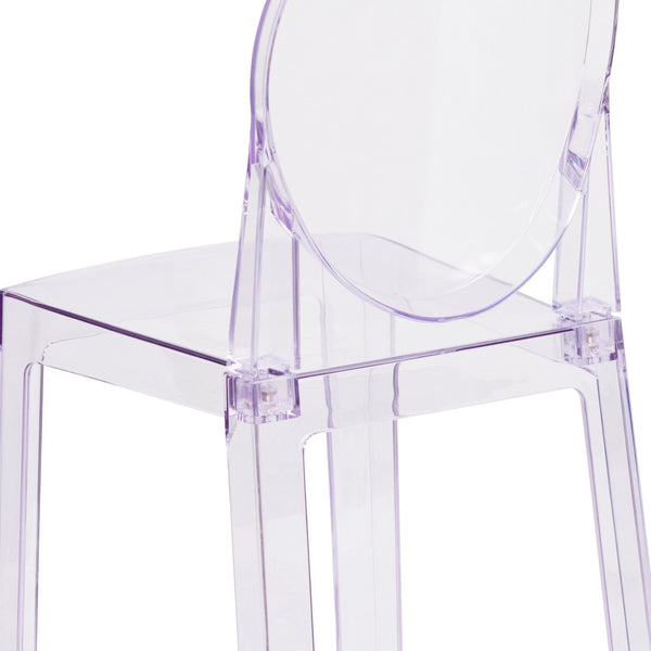English Elm Revna Ghost Chair - Elegant Oval Back Design in Transparent Crystal for Versatile Dining & Events OW-GHOSTBACK-18-GG