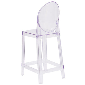 English Elm Revna Transparent Crystal Ghost Counter Stool – Modern Elegance for Dining, Bars & Events OW-GHOSTBACK-24-GG