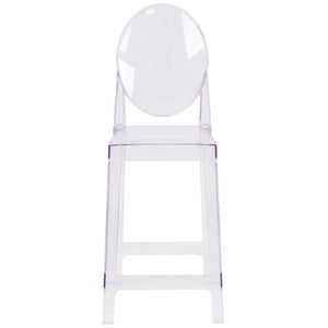 English Elm Revna Transparent Crystal Ghost Counter Stool – Modern Elegance for Dining, Bars & Events OW-GHOSTBACK-24-GG
