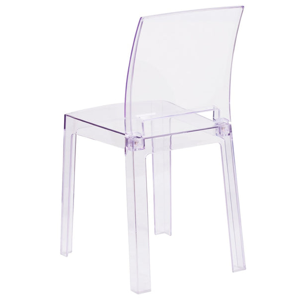 English Elm Emilie Transparent Crystal Ghost Chair - Elegant Square Back Design for Home & Commercial Spaces OW-SQUAREBACK-18-GG