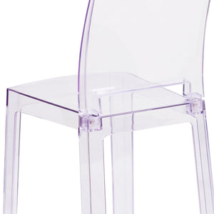 English Elm Emilie Transparent Crystal Ghost Chair - Elegant Square Back Design for Home & Commercial Spaces OW-SQUAREBACK-18-GG
