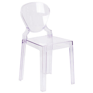 English Elm Theo Transparent Ghost Chair – Modern Crystal Accent Chair for Indoor & Outdoor Elegance OW-TEARBACK-18-GG