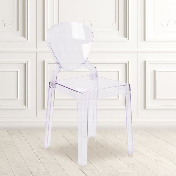 English Elm Theo Transparent Ghost Chair – Modern Crystal Accent Chair for Indoor & Outdoor Elegance OW-TEARBACK-18-GG