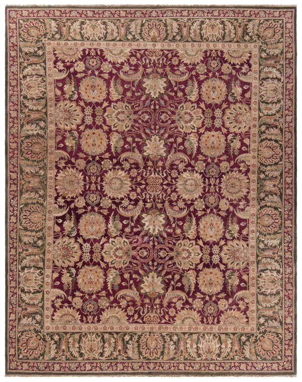 Safavieh Old World Elegant Wool Area Rug - Timeless Design For Luxurious Living Spaces And Classic Decor Burgundy ,Green 100% Wool Pile Ow115a-cnr