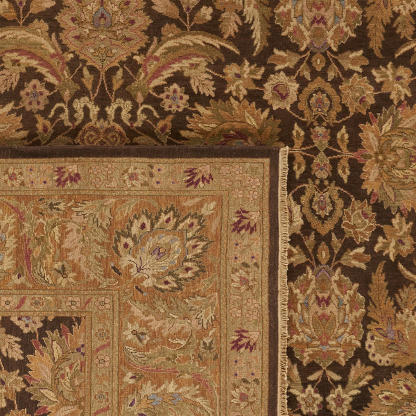 Safavieh Old World Elegant Wool Area Rug - Timeless Design For Luxurious Living Spaces And Classic Decor Dark Brown ,Gold 100% Wool Pile Ow115b-cnr