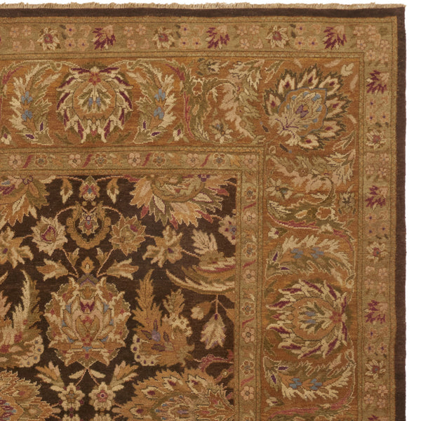 Safavieh Old World Elegant Wool Area Rug - Timeless Design For Luxurious Living Spaces And Classic Decor Dark Brown ,Gold 100% Wool Pile Ow115b-cnr