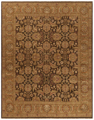 Safavieh Old World Elegant Wool Area Rug - Timeless Design For Luxurious Living Spaces And Classic Decor Dark Brown ,Gold 100% Wool Pile Ow115b-cnr