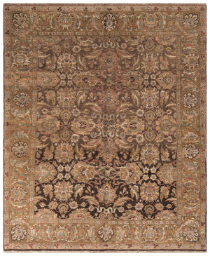 Safavieh Old World Elegant Wool Area Rug - Timeless Design For Luxurious Living Spaces And Classic Decor Dark Brown ,Gold 100% Wool Pile Ow115b-cnr
