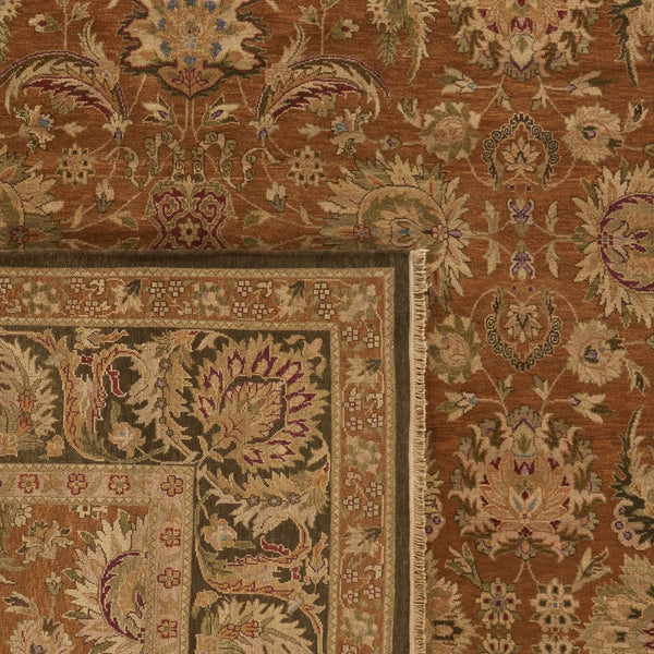 Safavieh Old World Elegant Wool Area Rug - Timeless Design For Luxurious Living Spaces And Classic Decor Gold ,Green 100% Wool Pile Ow115d-cnr