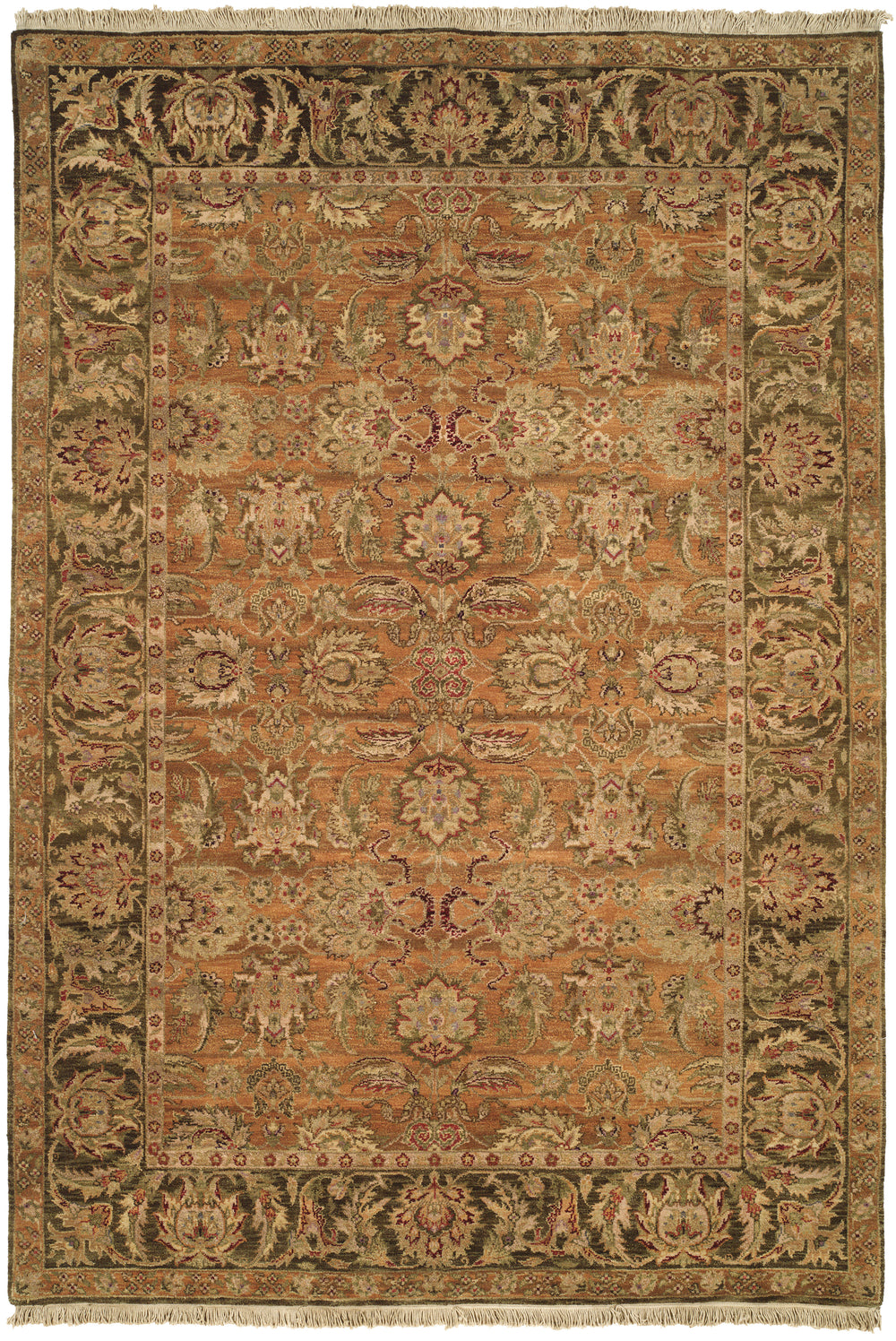 Safavieh Old World Elegant Wool Area Rug - Timeless Design For Luxurious Living Spaces And Classic Decor Gold ,Green 100% Wool Pile Ow115d-cnr