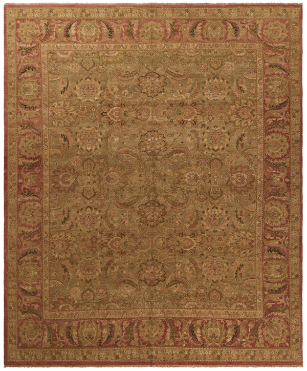 Safavieh Old World Elegant Wool Area Rug - Timeless Design For Luxurious Living Spaces And Classic Decor Light Green ,Rust 100% Wool Pile Ow115e-cnr
