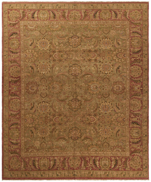 Safavieh Old World Elegant Wool Area Rug - Timeless Design For Luxurious Living Spaces And Classic Decor Light Green ,Rust 100% Wool Pile Ow115e-cnr