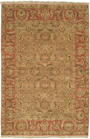 Safavieh Old World Elegant Wool Area Rug - Timeless Design For Luxurious Living Spaces And Classic Decor Light Green ,Rust 100% Wool Pile Ow115e-cnr
