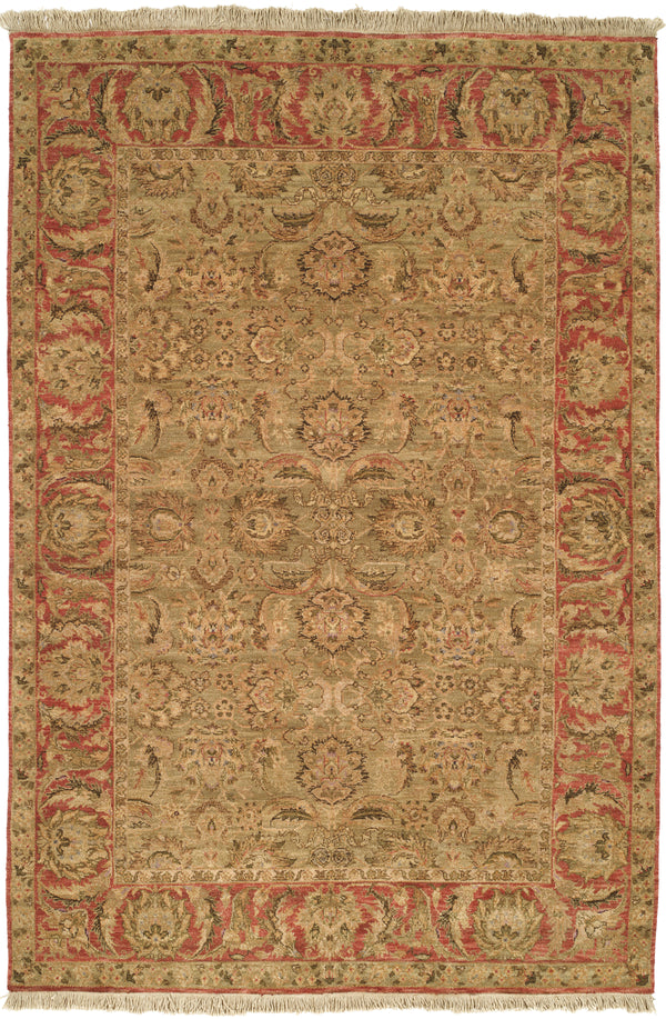 Safavieh Old World Elegant Wool Area Rug - Timeless Design For Luxurious Living Spaces And Classic Decor Light Green ,Rust 100% Wool Pile Ow115e-cnr