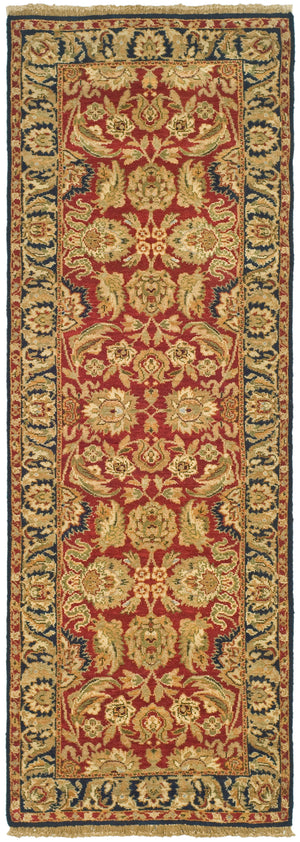 Safavieh Old World Elegant Wool Area Rug - Timeless Design For Luxurious Living Spaces And Classic Decor Red ,Navy 100% Wool Pile Ow115f-cnr