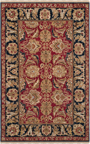 Safavieh Old World Elegant Wool Area Rug - Timeless Design For Luxurious Living Spaces And Classic Decor Red ,Navy 100% Wool Pile Ow115f-cnr