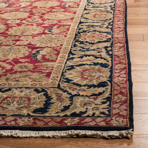 Safavieh Old World Elegant Wool Area Rug - Timeless Design For Luxurious Living Spaces And Classic Decor Red ,Navy 100% Wool Pile Ow115f-cnr