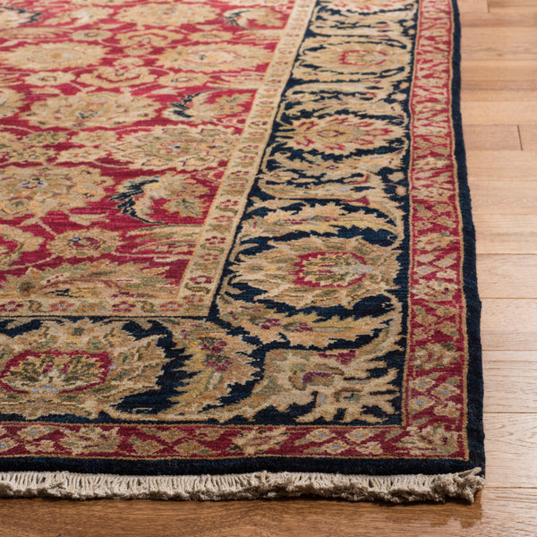 Safavieh Old World Elegant Wool Area Rug - Timeless Design For Luxurious Living Spaces And Classic Decor Red ,Navy 100% Wool Pile Ow115f-cnr