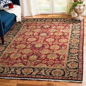 Safavieh Old World Elegant Wool Area Rug - Timeless Design For Luxurious Living Spaces And Classic Decor Red ,Navy 100% Wool Pile Ow115f-cnr