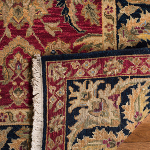 Safavieh Old World Elegant Wool Area Rug - Timeless Design For Luxurious Living Spaces And Classic Decor Red ,Navy 100% Wool Pile Ow115f-cnr