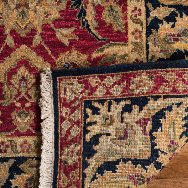 Safavieh Old World Elegant Wool Area Rug - Timeless Design For Luxurious Living Spaces And Classic Decor Red ,Navy 100% Wool Pile Ow115f-cnr