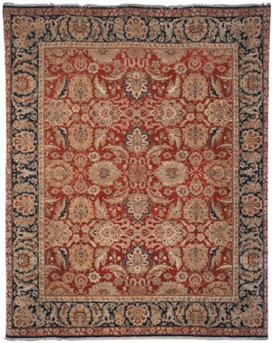 Safavieh Old World Elegant Wool Area Rug - Timeless Design For Luxurious Living Spaces And Classic Decor Red ,Navy 100% Wool Pile Ow115f-cnr