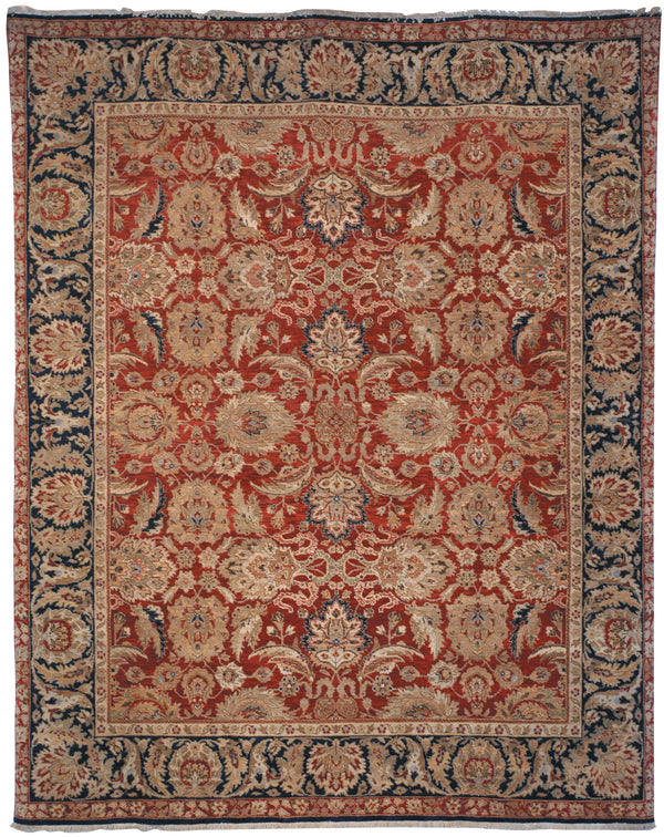 Safavieh Old World Elegant Wool Area Rug - Timeless Design For Luxurious Living Spaces And Classic Decor Red ,Navy 100% Wool Pile Ow115f-cnr